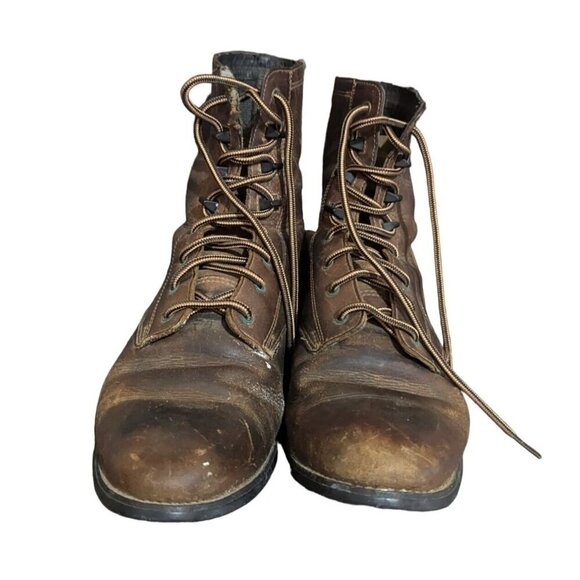 Ariat Heritage Roper Distressed Equipped Brown Lace Up Western Boots 8B - Picture 5 of 7